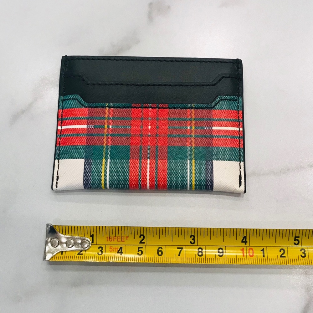 J.CREW Leather Plaid Tartan Card Holder Wallet - Picture 4 of 6